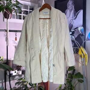 Forecaster of Boston Cream Wool Blend Coat Made in USA Women's 7/8 Vintage